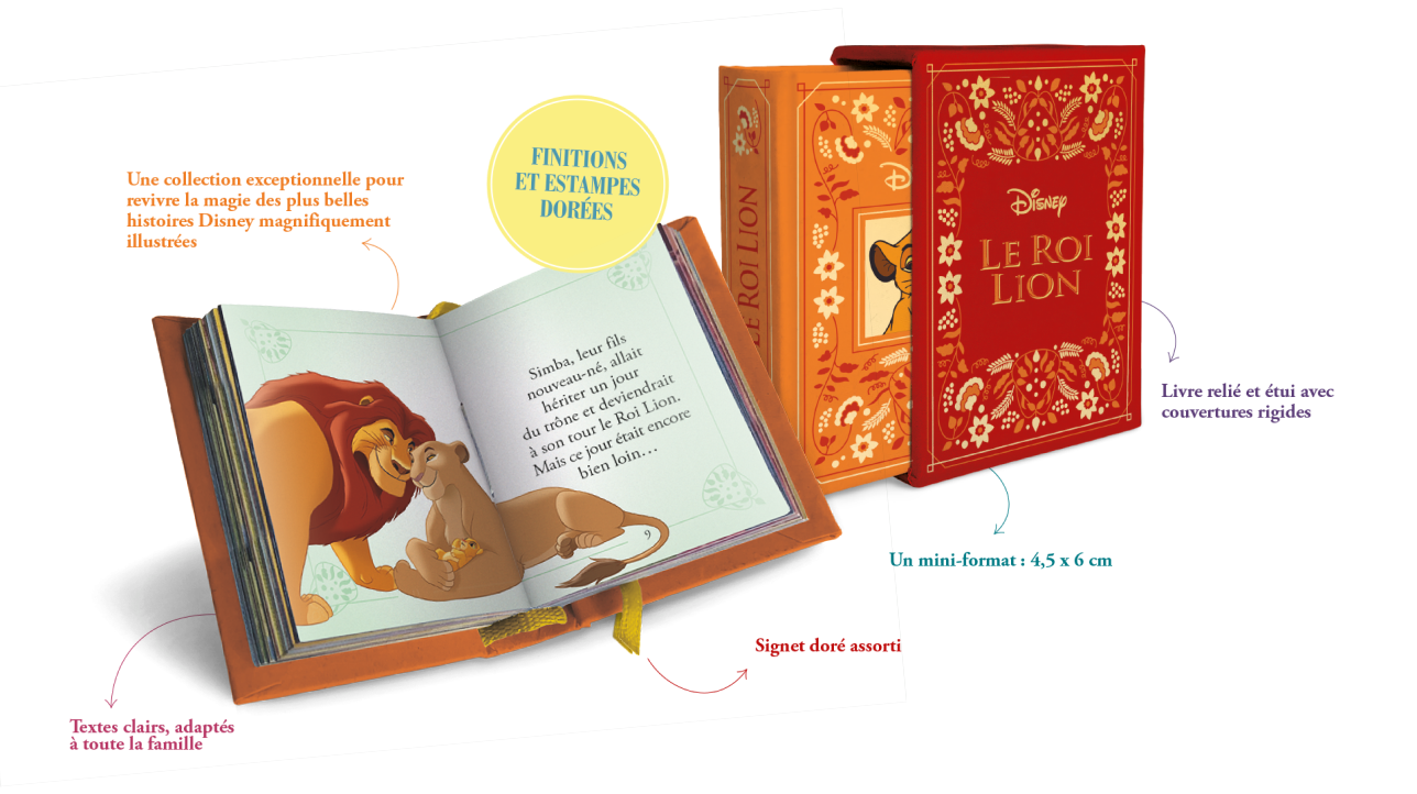 Le mini-livre LE ROI LION et son étui