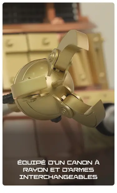 Équipé d’un canon à rayon et d’armes interchangeables